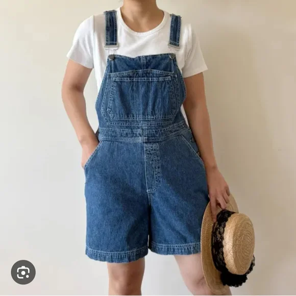 Denim Short Overalls - Classic Blue - Picture 1 of 6